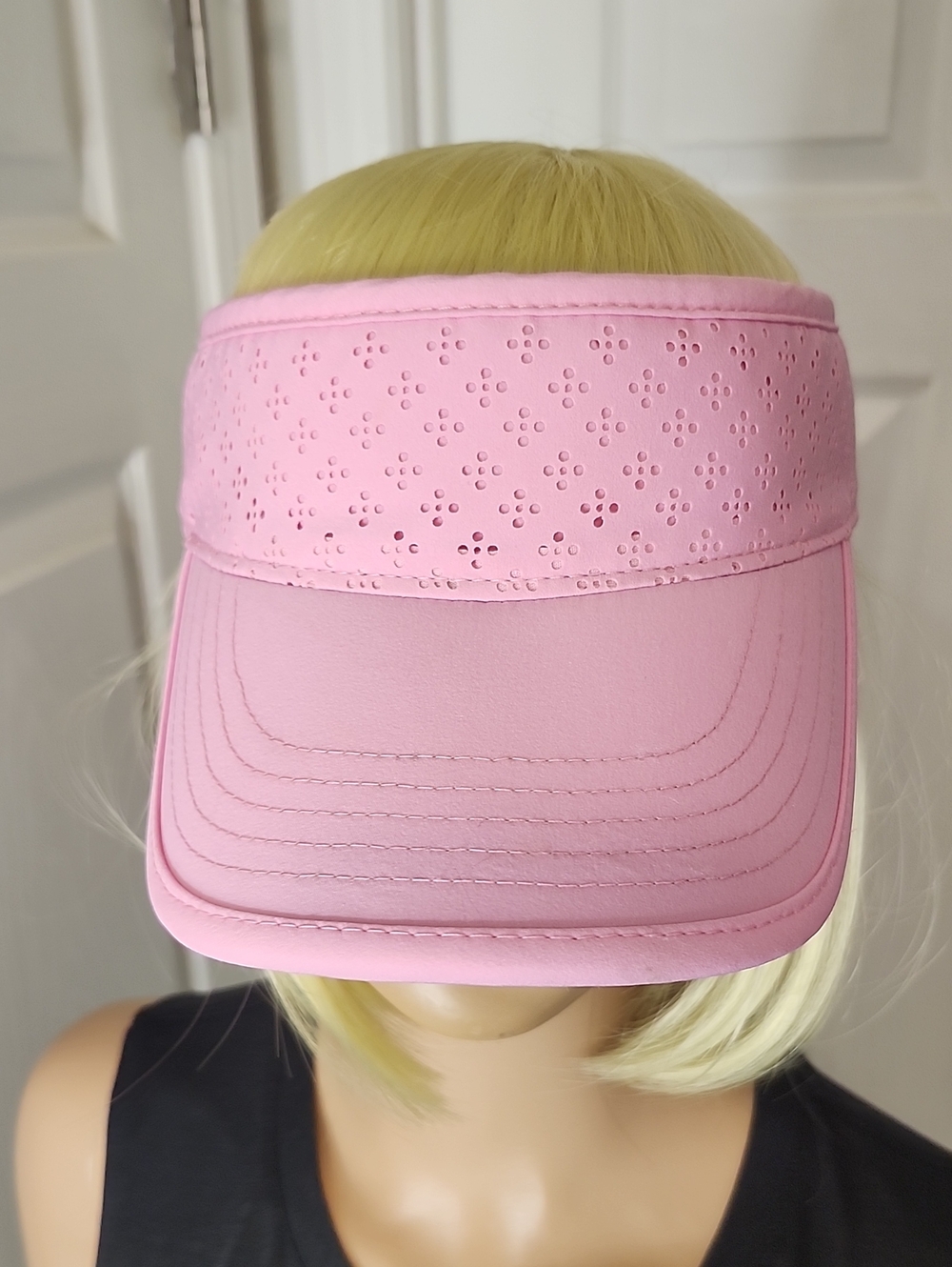Lady Hagen Pink Perforated Adjustable Velcro Sport Sun Visor